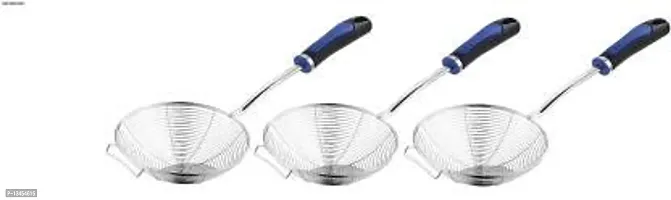 Emerald Shopper Frying Strainer DEEP Fry/MESH Strainer/JHARA/Puri Strainer (3-Piece Combo)