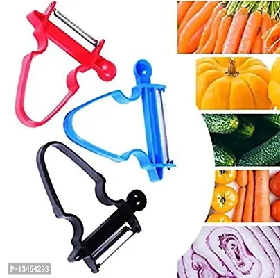 FOKRIM Magic Trio Peeler Slicers Shredders for Fruits and Vegetables with Spiralizer, Julienne, Cutter and Grater Kitchen Helper-thumb5