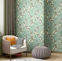 FOKRIM Green Flower Wallpaper for Walls (45x500Cm (24 Sq Ft) Sticker Wallpaper Peel and Stick Removable Self Adhesive Waterproof 3D Wallpaper for Living Room Bedroom Office Kitchen-thumb4