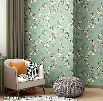 FOKRIM Green Flower Wallpaper for Walls (45x500Cm (24 Sq Ft) Sticker Wallpaper Peel and Stick Removable Self Adhesive Waterproof 3D Wallpaper for Living Room Bedroom Office Kitchen-thumb5