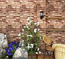 FOKRIM Brick Wallpaper Peel and Stick Wall Sticker, Stone Wallpaper (300 cm X 45 cm)-thumb1