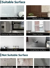 FOKRIM Aluminium Oil Proof Self-Adhesive Anti-Mold and Heat Resistant Kitchen Backsplash Foil Stickers Wallpaper (60X200CM) Size-2m-thumb4