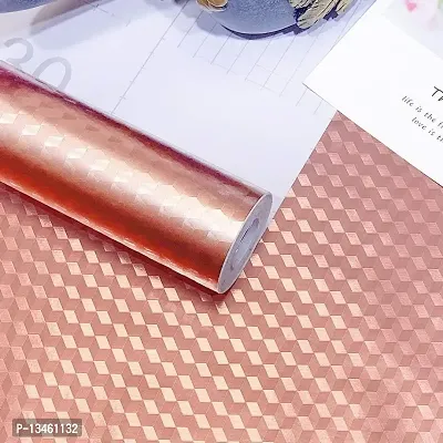 FOKRIM Rose Gold Aluminum Wallpaper Oil Proof Self-Adhesive and Heat Resistant Kitchen Backsplash Foil Stickers Wallpaper-thumb0