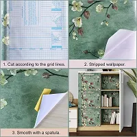 FOKRIM Green Flower Wallpaper for Walls (45x500Cm (24 Sq Ft) Sticker Wallpaper Peel and Stick Removable Self Adhesive Waterproof 3D Wallpaper for Living Room Bedroom Office Kitchen-thumb3