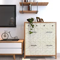 FOKRIM Gold and White Geometric Wallpaper for Walls (45x500cm)(Length 5-Meter) Sticker Wallpaper Peel and Stick Hexagon Removable Self Adhesive Waterproof Wallpaper-thumb3