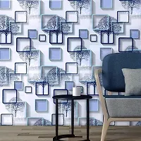 FOKRIM Blue Cube Wallpaper Self-Adhesive Wall Sticker Marble Wallpaper for Home Furniture Living Room Kitchen Platform Cabinets Tabletop Wooden Table Wardrobe (Size : 45x500cm)-thumb1