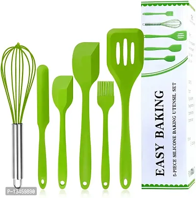 FOKRIM Silicone Spatula Set, 5 PCS Heat Resistant Rubber Spatulas Utensils for Nonstick Cookware Baking Mixing Icing, Seamless  Flexible (Multi)