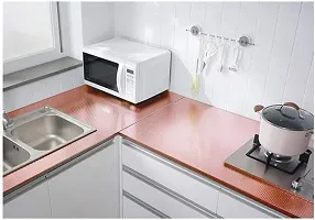 FOKRIM Rose Gold Aluminum Wallpaper Oil Proof Self-Adhesive and Heat Resistant Kitchen Backsplash Foil Stickers Wallpaper-thumb2