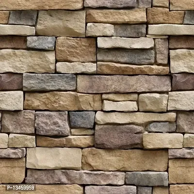 FOKRIM Stone Wallpaper Brick Self-Adhesive Peel and Stick Wallpaper for Wall 45x300cm-thumb0