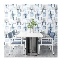 FOKRIM Blue Cube Wallpaper Self-Adhesive Wall Sticker Marble Wallpaper for Home Furniture Living Room Kitchen Platform Cabinets Tabletop Wooden Table Wardrobe (Size : 45x500cm)-thumb2