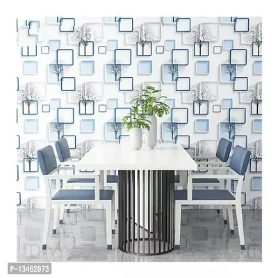 FOKRIM Blue Cube Wallpaper Self-Adhesive Wall Sticker Marble Wallpaper for Home Furniture Living Room Kitchen Platform Cabinets Tabletop Wooden Table Wardrobe (Size : 45x500cm)-thumb3