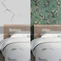 FOKRIM Green Flower Wallpaper for Walls (45x500Cm (24 Sq Ft) Sticker Wallpaper Peel and Stick Removable Self Adhesive Waterproof 3D Wallpaper for Living Room Bedroom Office Kitchen-thumb2