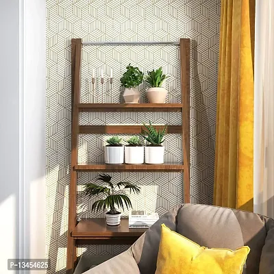 FOKRIM Gold and White Geometric Wallpaper for Walls (45x500cm)(Length 5-Meter) Sticker Wallpaper Peel and Stick Hexagon Removable Self Adhesive Waterproof Wallpaper-thumb3