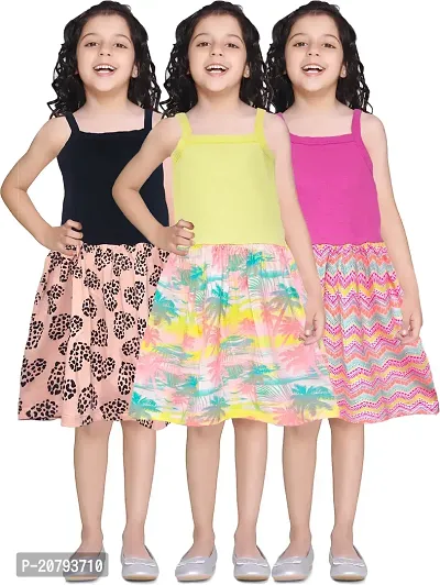 Beautiful Multicoloured Cotton Dress For Girls