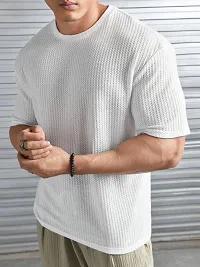 Men Solid Round Neck Polyester T-Shirt-thumb2