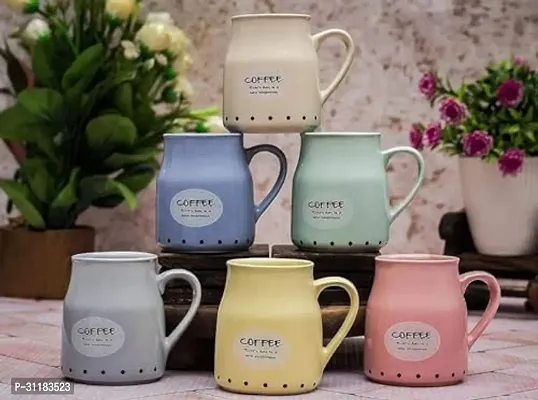 Classy Ceramic Can Shape Tea Cup 6Pcs-thumb0