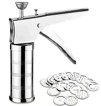 Stainless Steel Kitchen Press/Sev Maker/Chakli Maker with 13 Blades-thumb1