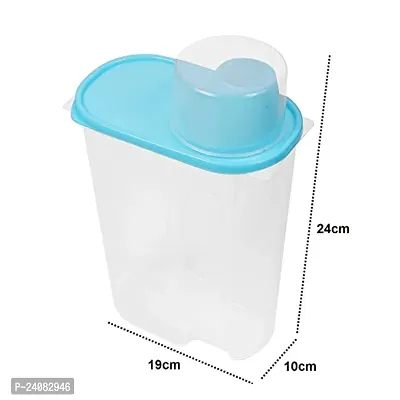 Kitchen Food Storage Container 2500ml Plastic Box Jars for Bulk Grain Kitchen Organizer Storage Tractor with Lid for Home Use (Set of 3)-thumb2