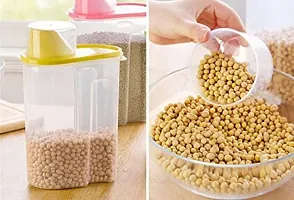 Kitchen Food Storage Container 2500ml Plastic Box Jars for Bulk Grain Kitchen Organizer Storage Tractor with Lid for Home Use (Set of 3)-thumb2