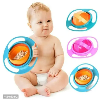 Magic Feeding Bowl Universal 360 Rotate Magic Funny Toys Baby Gyro Feeding Toy Bowl Dishes Kids Boy Girl Spill Proof Bowl (Multicolor, Pack of 1)