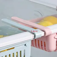 Kitchen Rack Plastic Fridge Drawer Organizer 4 Pcs Retractable Fridge Shelf Holder Organizer Storage Box Container Basket Refrigerator Food Fresh-Keeping Organizer Vegetable storage basket (4 pcs)-thumb4