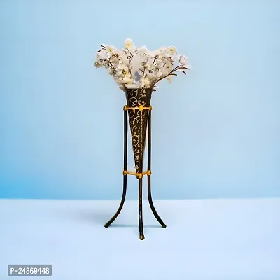 big black vase for home decoration 29inch black and golden design-thumb0