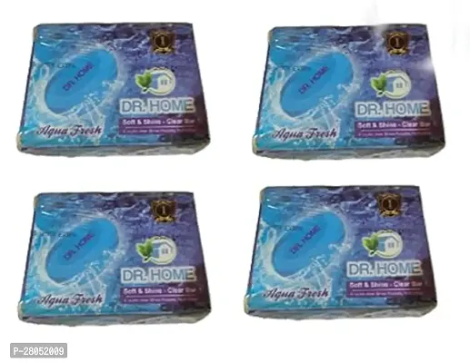 DR. HOME Aqua Fresh Soap I Bathing Bar for Face and Body I Long-lasting Fragrance I Natural Eco-friendly I Fresh and Moisturized Skin I Sulphate and Paraben Free I for All Skin Types - Pack of 4 (100gm)