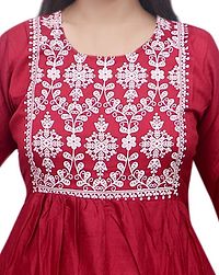 Women Rayon A-line Printed Long Kurti With Pant-thumb2