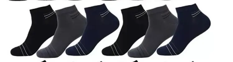 Men Ankle Length - Socks Black, Grey, ( Pack Of 3)