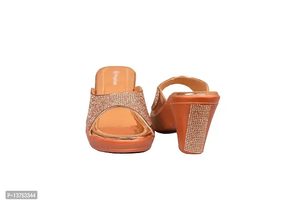 Megafeet Stylish Heel Sandal 306 (Gold, numeric_8)-thumb4