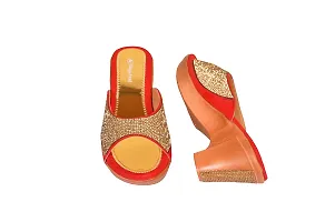 Megafeet Stylish Heel Sandal 306 (Gold, numeric_8)-thumb4