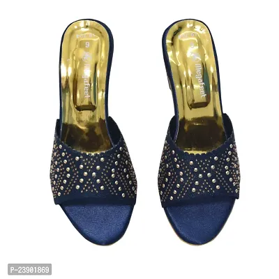 Women Stylish Blue Heel Sandal 314-thumb0