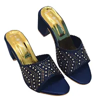 Women Stylish Blue Heel Sandal 314-thumb3