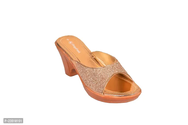 Megafeet Women Stylish Heel Sandal 306 Peach-thumb0
