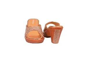 Megafeet Women Stylish Heel Sandal 306 Peach-thumb1