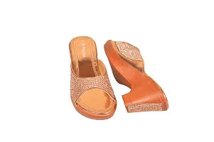 Megafeet Women Stylish Heel Sandal 306 Peach-thumb2