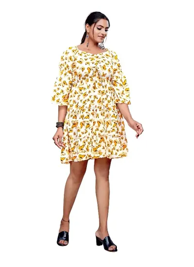 YELLOW BUTTER FLY DRESS