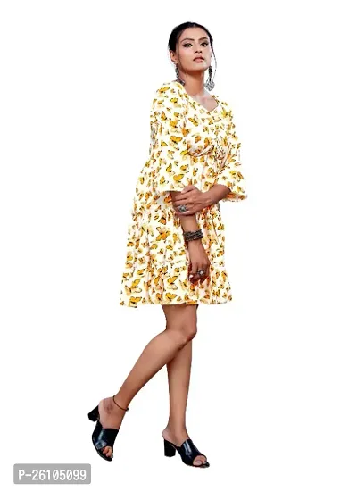 YELLOW BUTTER FLY DRESS-thumb3