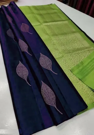 Silk Blend Woven Design Sarees with Blouse piece