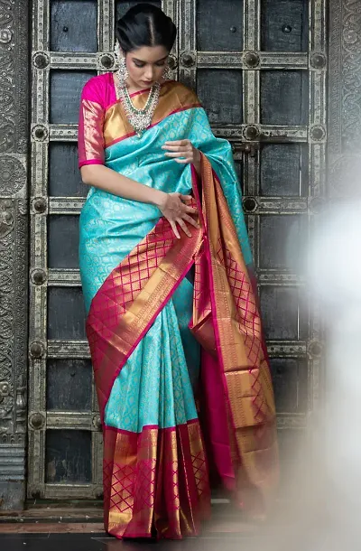 Lichi Silk Jacquard Sarees with Blouse piece