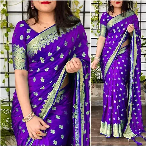 Best Selling Art Silk Saree with Blouse piece 