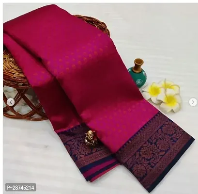 Stylish Silk Blend Pink Woven Design Saree with Blouse piece For Women