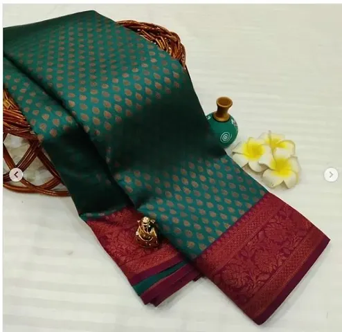 Trending Art Silk Saree with Blouse piece 