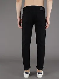 Comfortable Black Cotton Blend Mid-Rise Jeans For Men-thumb1