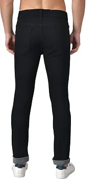 Stylish Black Denim Mid-Rise Jeans For Men-thumb1