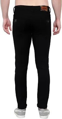 Stylish Black Cotton Blend Solid Mid Rise Jeans For Men-thumb1