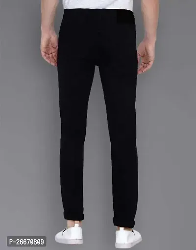 Stylish Black Denim Mid-Rise Jeans For Men-thumb2