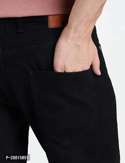 FLETE Stylish Black Denim Mid-Rise Jeans For Men-thumb2