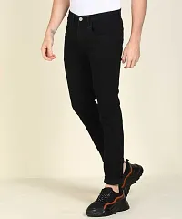 Stylish Black Denim Mid-Rise Jeans For Men-thumb3