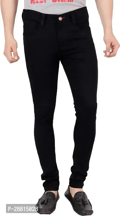 Bestloo Stylish Black Denim Mid-Rise Jeans For Men-thumb0
